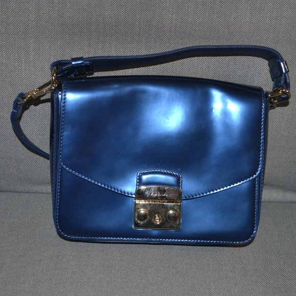 Furla Handbags - Furla Iridescent Blue Square bag